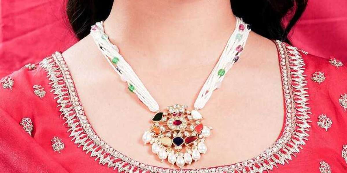 Rani Haar Navratan Necklace Sabyasachi Jewelry Jadau Jewelry Kundan Pendant