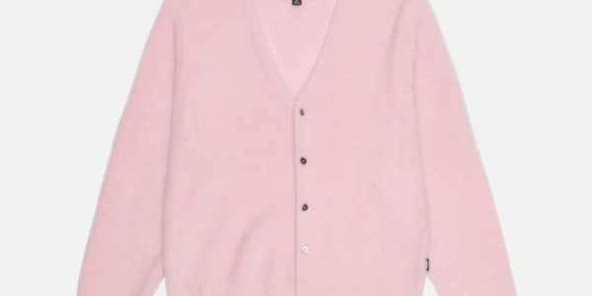 Unlock Effortless Elegance with the Stussy Shaggy Cardigan in Light Pink